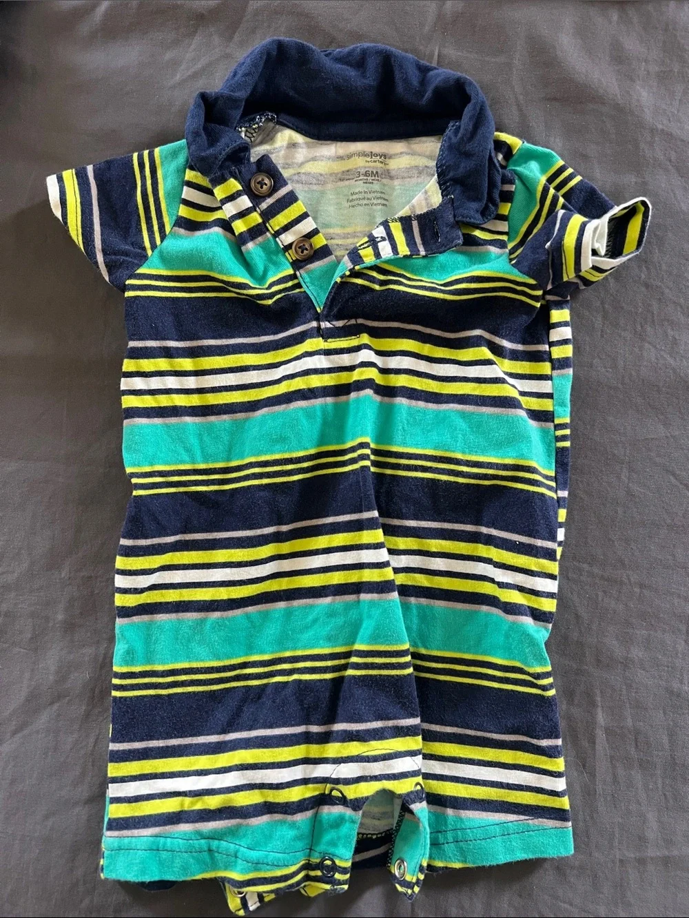 Lot of 8 baby boy short sleeve onesies size 3-6 month stripes train cars plane